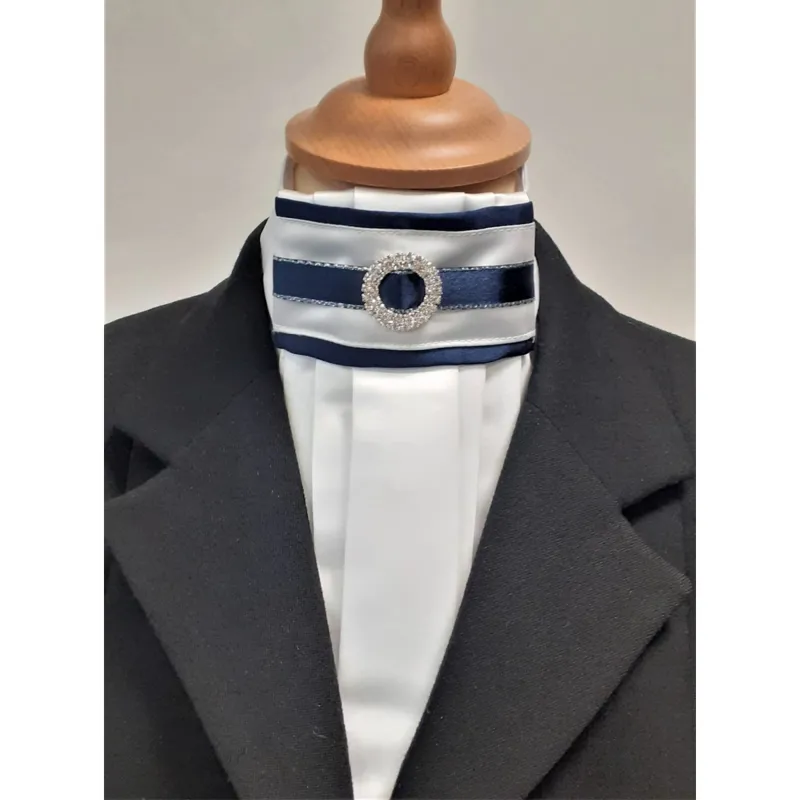 ShowQuest Kendra Ready Tied Stock - White/Navy
