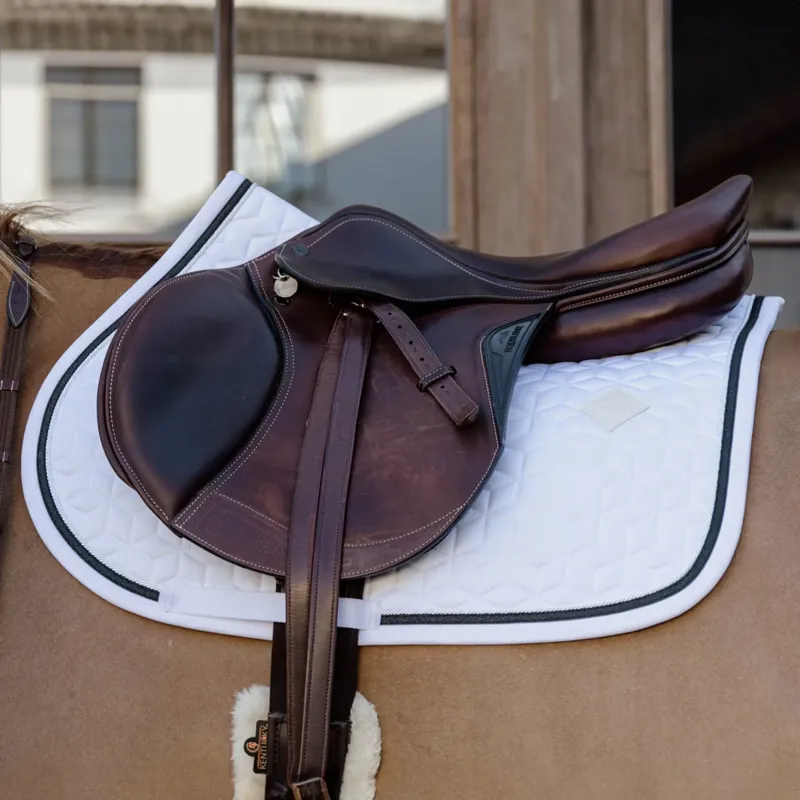 Kentucky Glitter Rope Jumping Saddlepad Full - White/Black-1