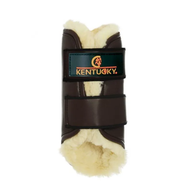 Kentucky Leather Turnout Brushing Boots - Front - Brown