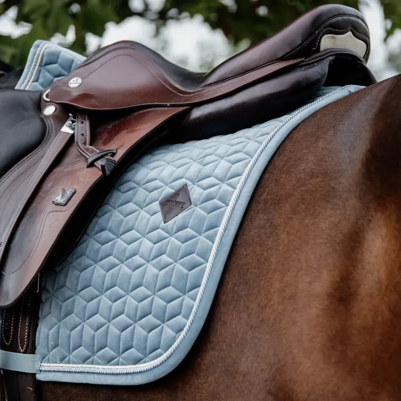 Kentucky Velvet Jumping Saddlepad - Light Blue-2