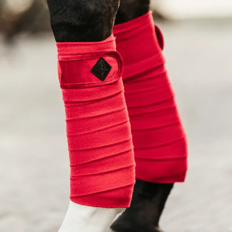 Kentucky Velvet Polar Fleece Bandages - Red-1