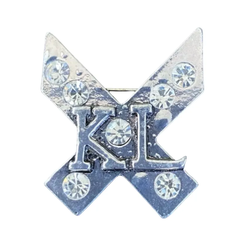 Kingsland Grenoble Diamante Stock Pin Brooch - Silver