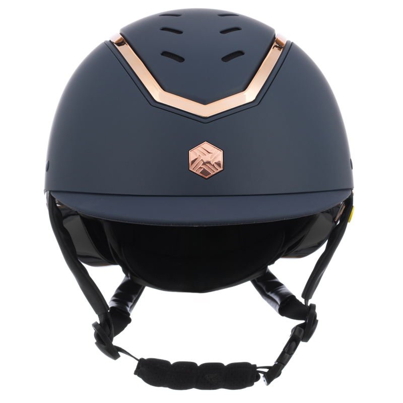 EQX by Charles Owen Kylo with MIPS Riding Hat - Navy Matte/Rose Gold-1