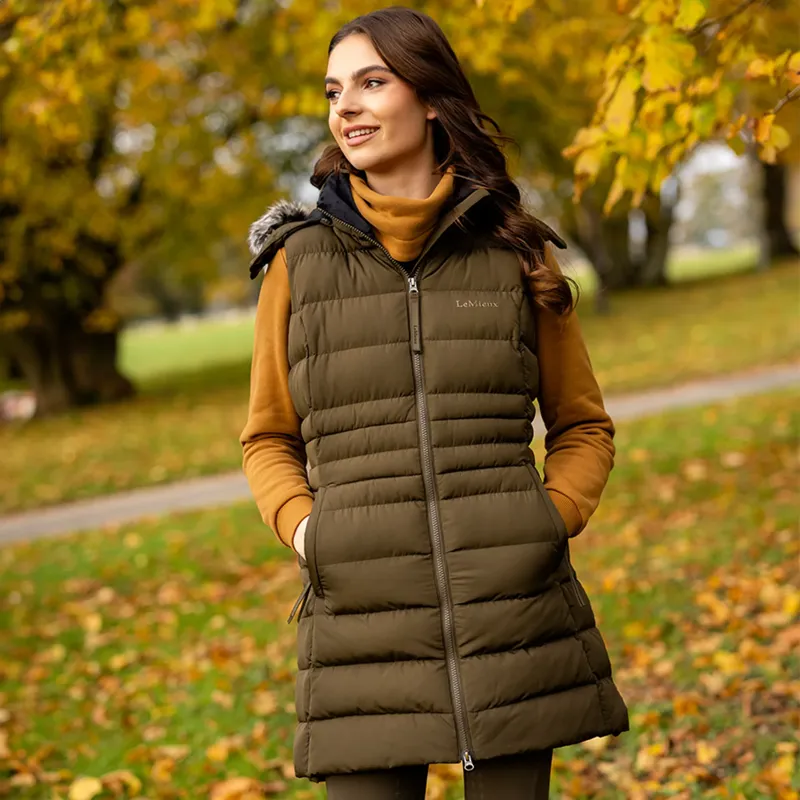 LeMieux Ladies Harper Longline Puffer Gilet - Alpine-6