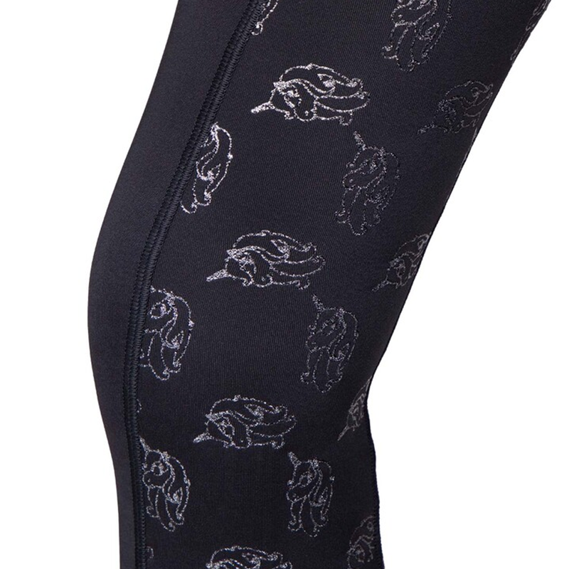 QHP Lissie Junior Full Grip Riding Tights - Black-4