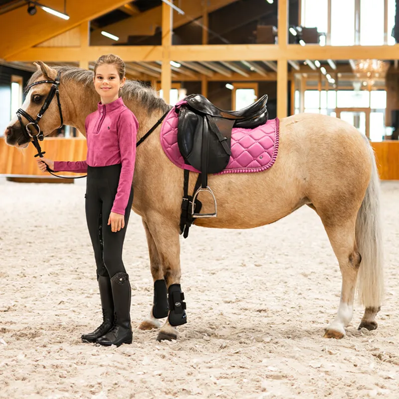 QHP Lissie Junior Full Grip Riding Tights - Black-5