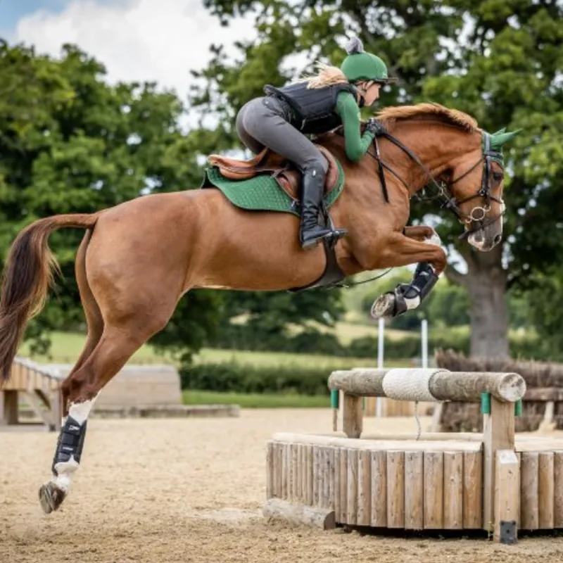 LeMieux Suede Close Contact Square - Hunter Green -1