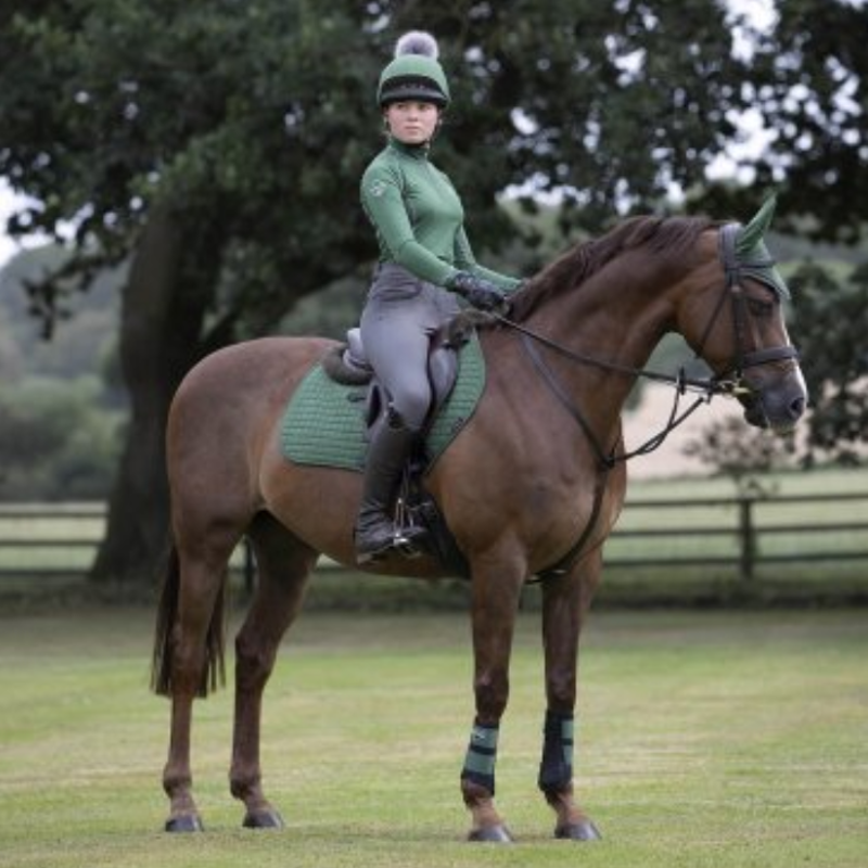 LeMieux Suede Close Contact Square - Hunter Green -2