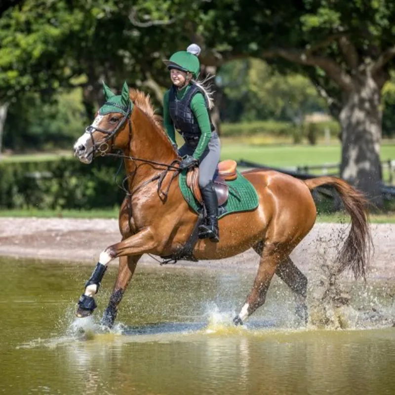 LeMieux Suede Close Contact Square - Hunter Green -3
