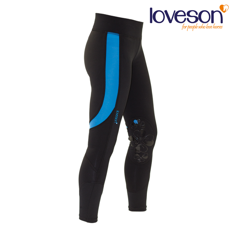 Loveson Ladies Riding Tights/Leggings - Black/Blue-1