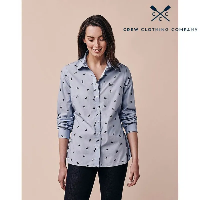 Crew Clothing Lulworth Poplin Shirt - Blue Dot-2