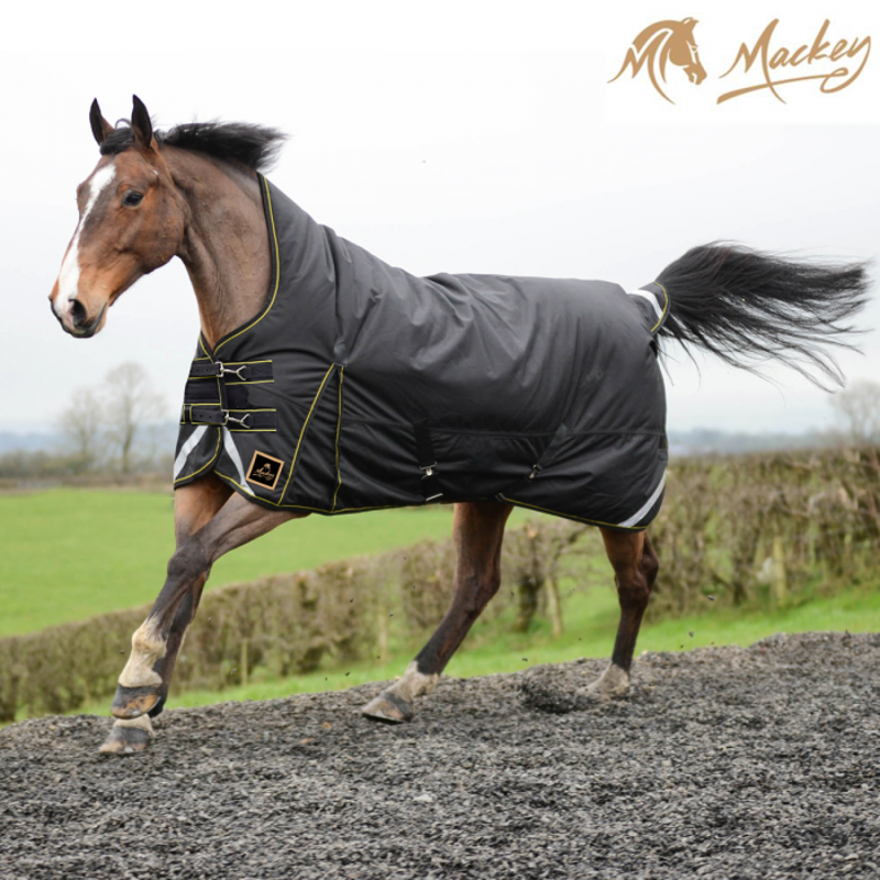 Mackey Lugnaquilla Half Neck Heavyweight Turnout Rug - Black/Gold-1