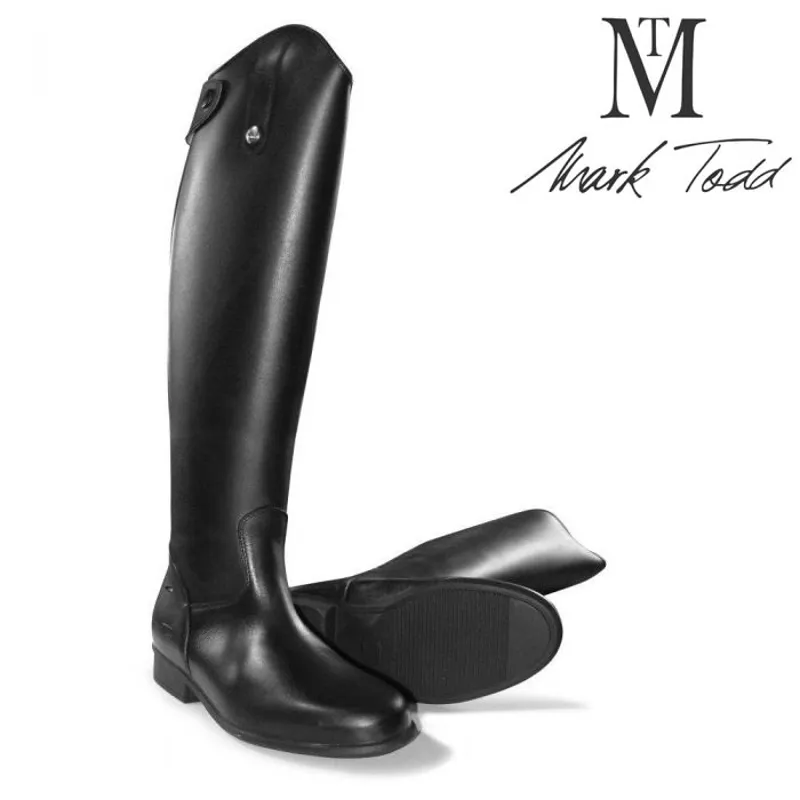 Mark Todd Long Leather Riding Boots Short Calf - Black-1
