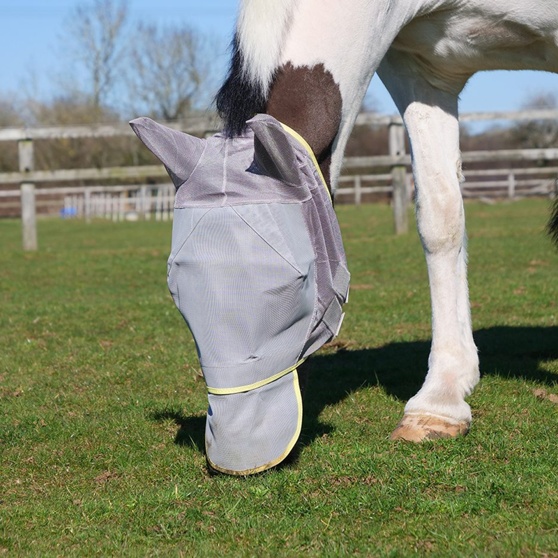 Equilibrium Field Relief Max Fly Mask - Grey/Yellow-1