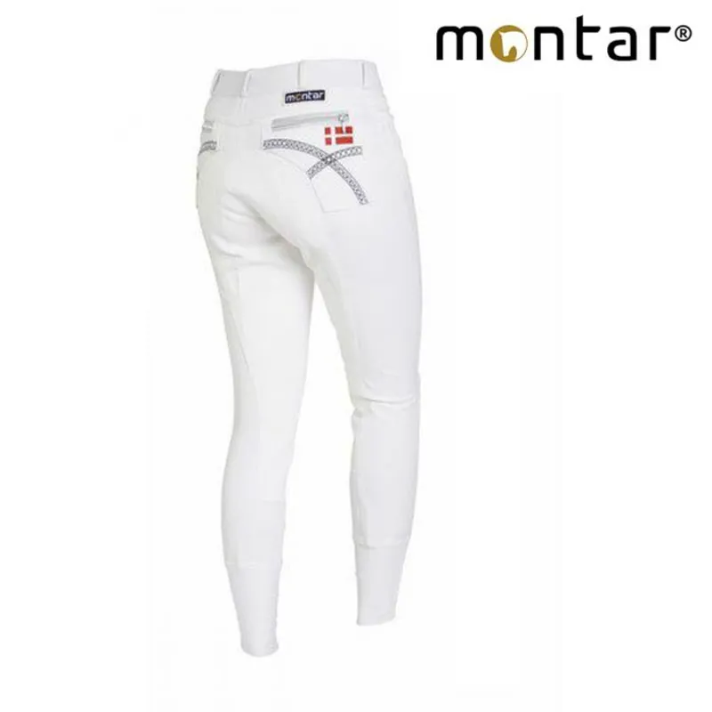 Montar Diamante Full Seat Ladies Breeches - White