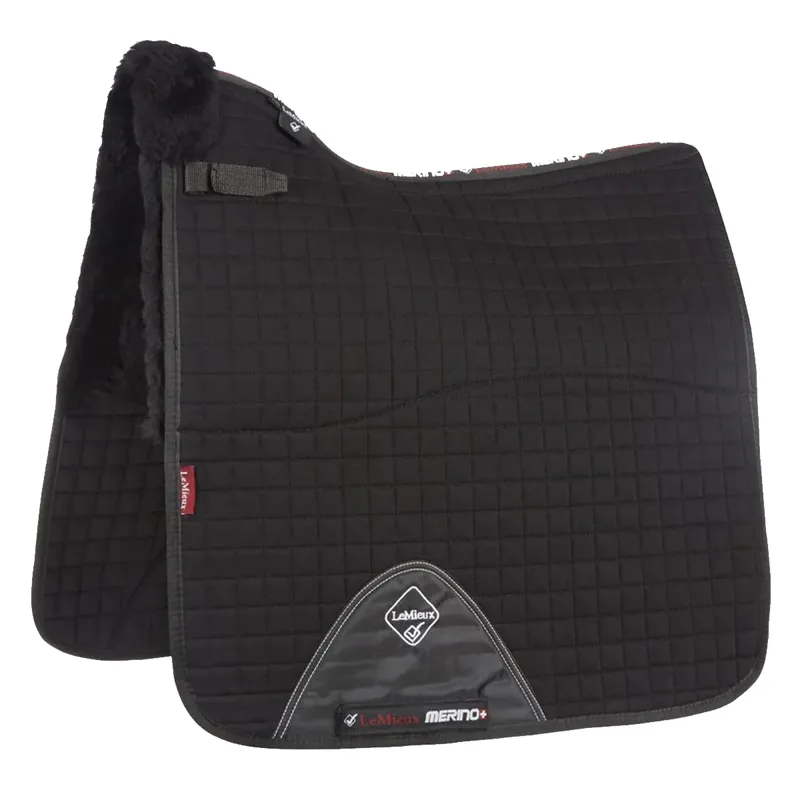 LeMieux Merino+ Half Lined Dressage Square - Black/Black