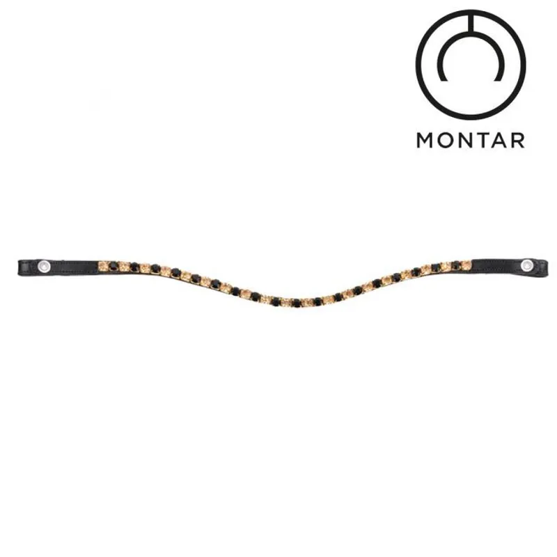 Montar Mighty Curved Browband - Black/Golden