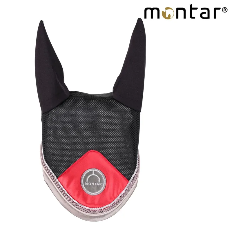 Montar Deluxe Fly Hood - Black/Tomato Red