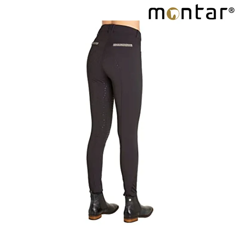 Montar Helena Ladies Full Silicone Seat Breeches - Black
