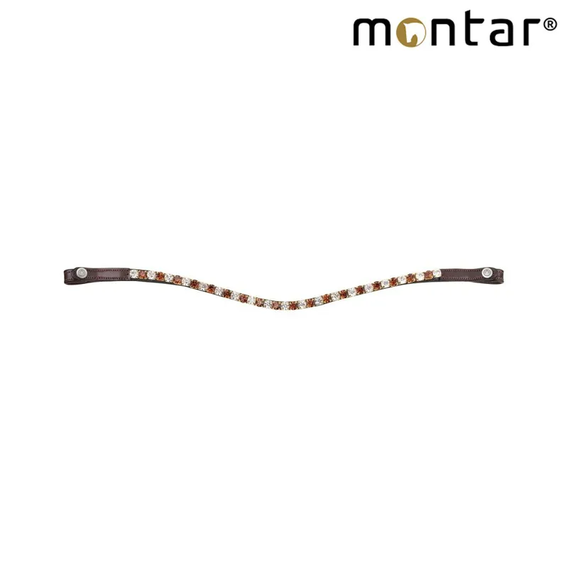 Montar Mighty Curved Browband - Brown/White 
