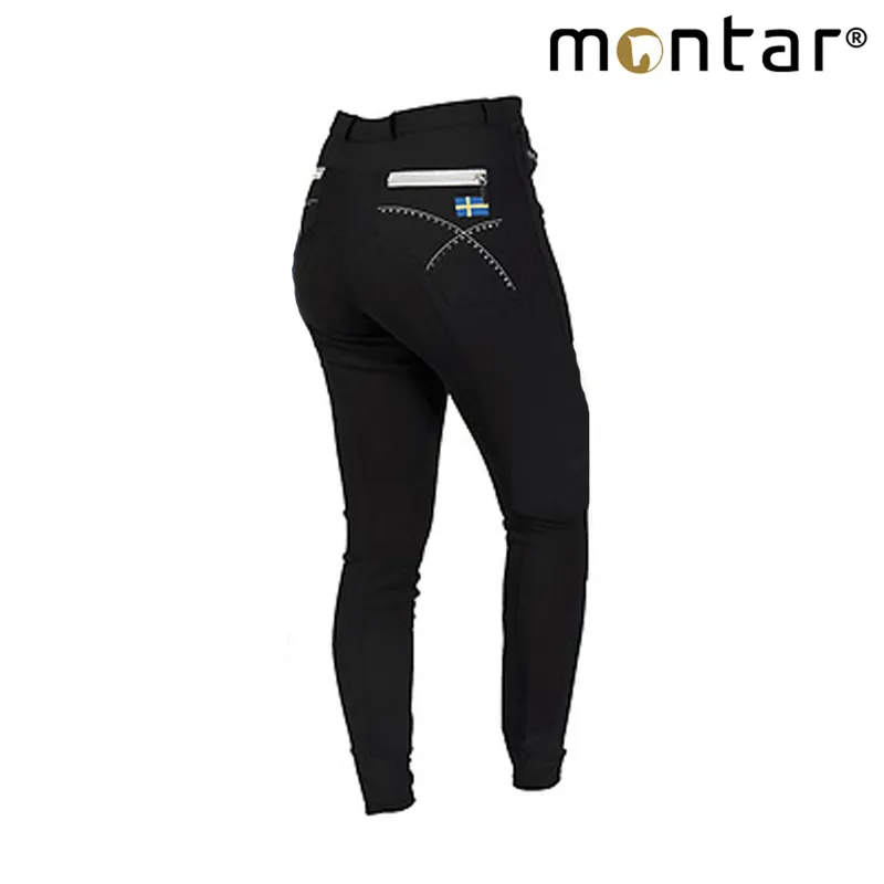 Montar Childrens Sweden Flag Breeches Full Seat - Black