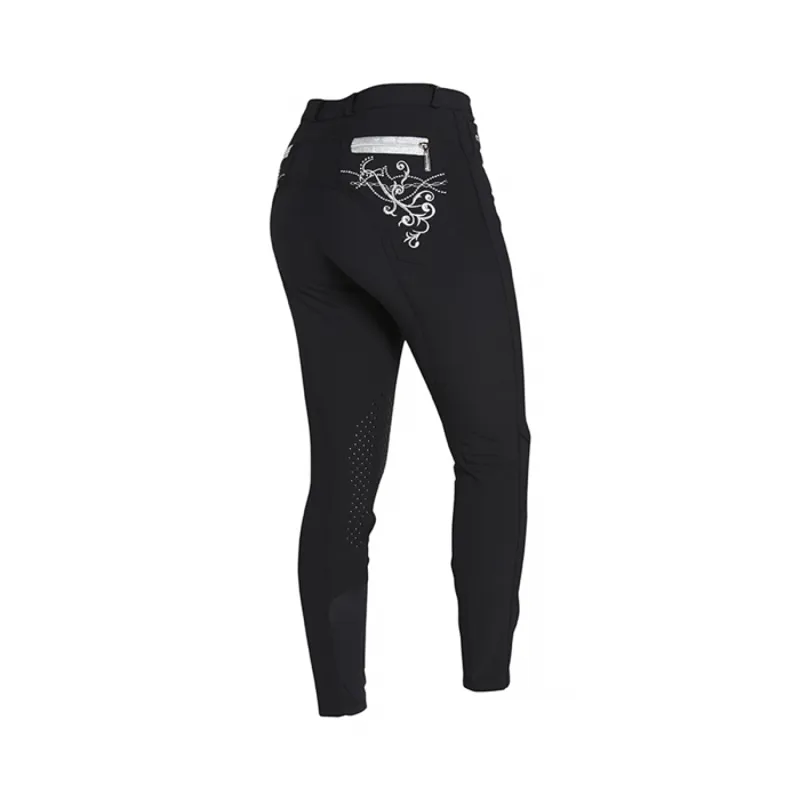 Montar Bamboo Ladies Silicone Knee Patch Breeches - Black