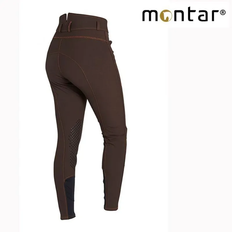 Montar Kids Small Monogram Silicone Knee Patch Breeches - Brown