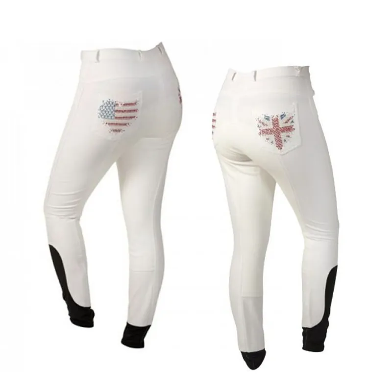 Montar Heartflag Full Seat Ladies Breeches - White