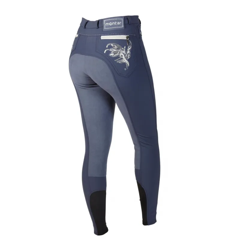 Montar Bamboo Ladies Full Seat Breeches - Blue