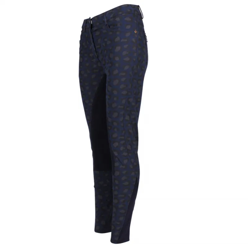 Montar Bridget Leopard Print Ladies Full Seat Breeches - Blue