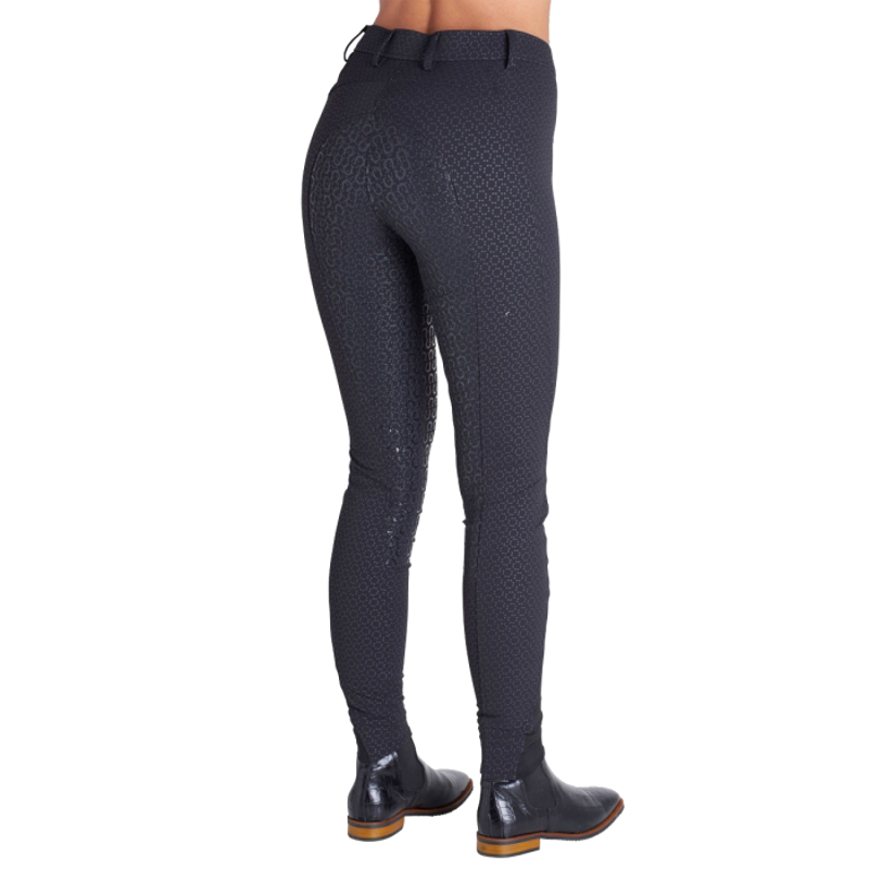 Montar Elise Ladies Silicone Knee Patch Breeches - Black-1