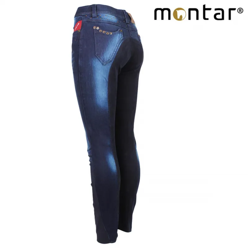 Montar Ella Denim Ladies Full Seat Breeches - Blue