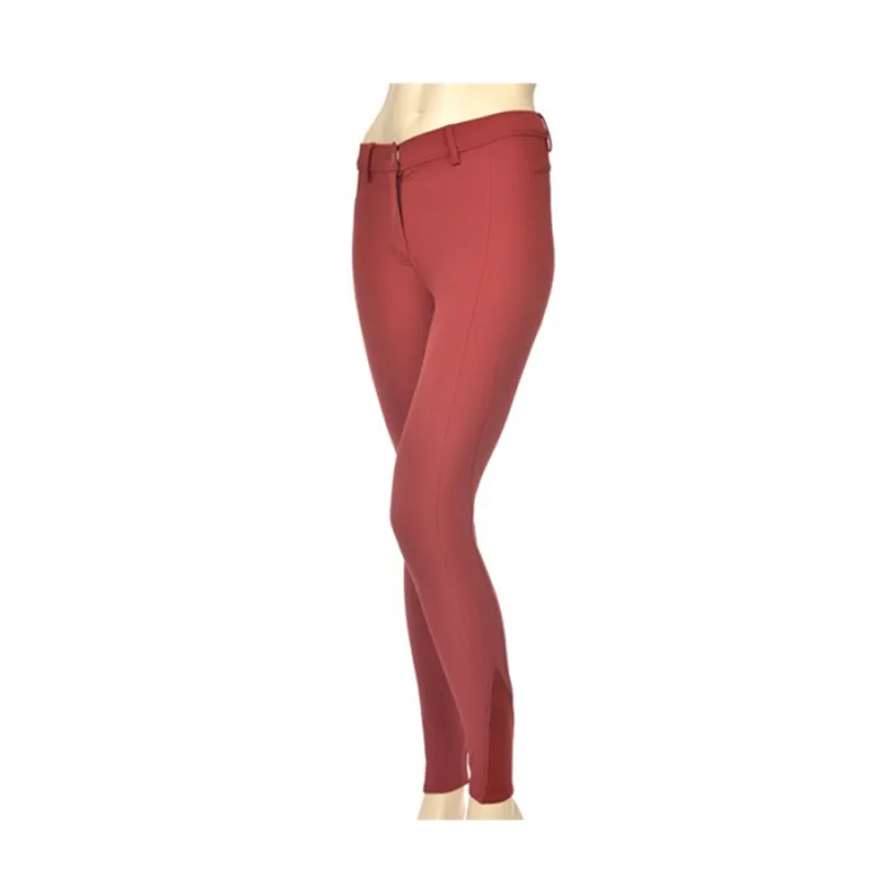 Montar Ellen Ladies Full Silicone Seat Breeches - Ruby Red