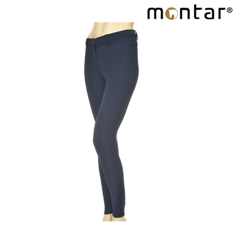 Montar Ellen Ladies Silicone Knee Patch Breeches - Blueberry-1
