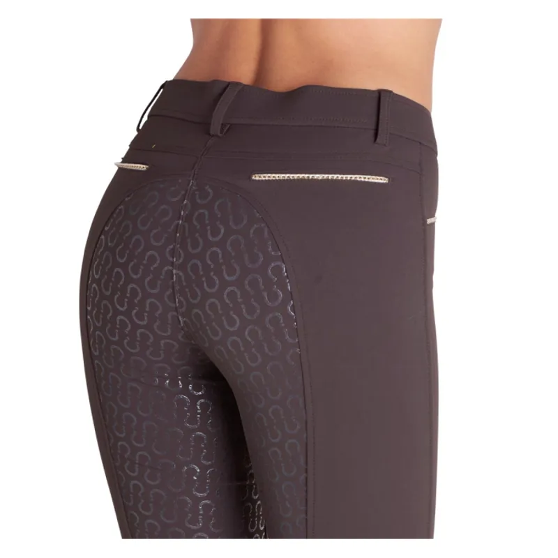 Montar Eva Childrens Full Silicone Seat Breeches - Brown-1