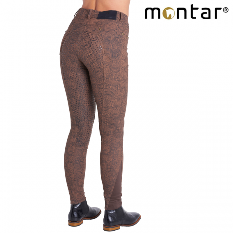 Montar Hattie Yati Ladies Full Silicone Seat Breeches - Brown
