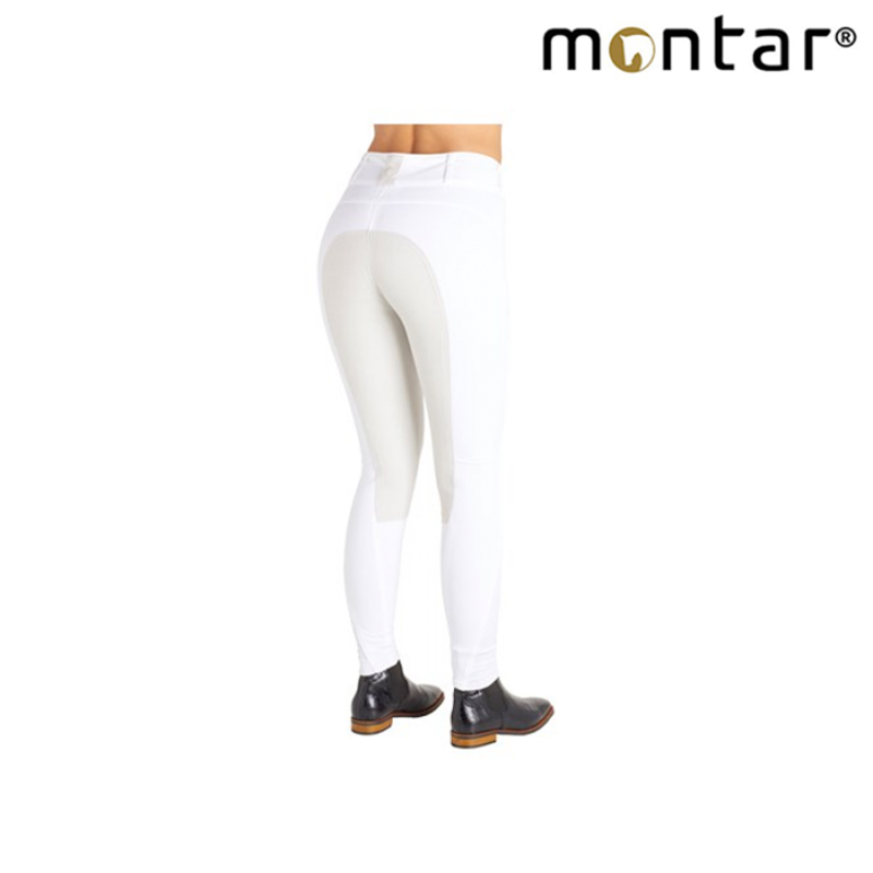 Montar High Waisted Ladies Full Seat Breeches - White-1