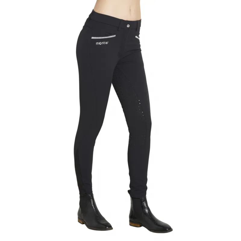 Montar Kate Ladies Full Silicone Seat Breeches - Black