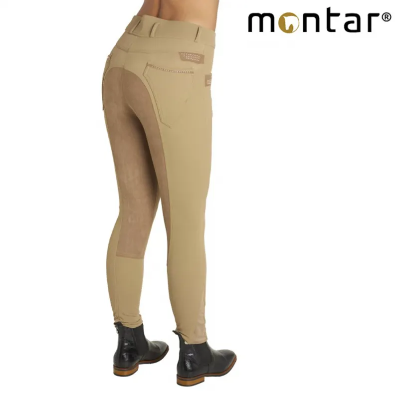 Montar Lena Yati Ladies Full Skin Seat Breeches - Camel