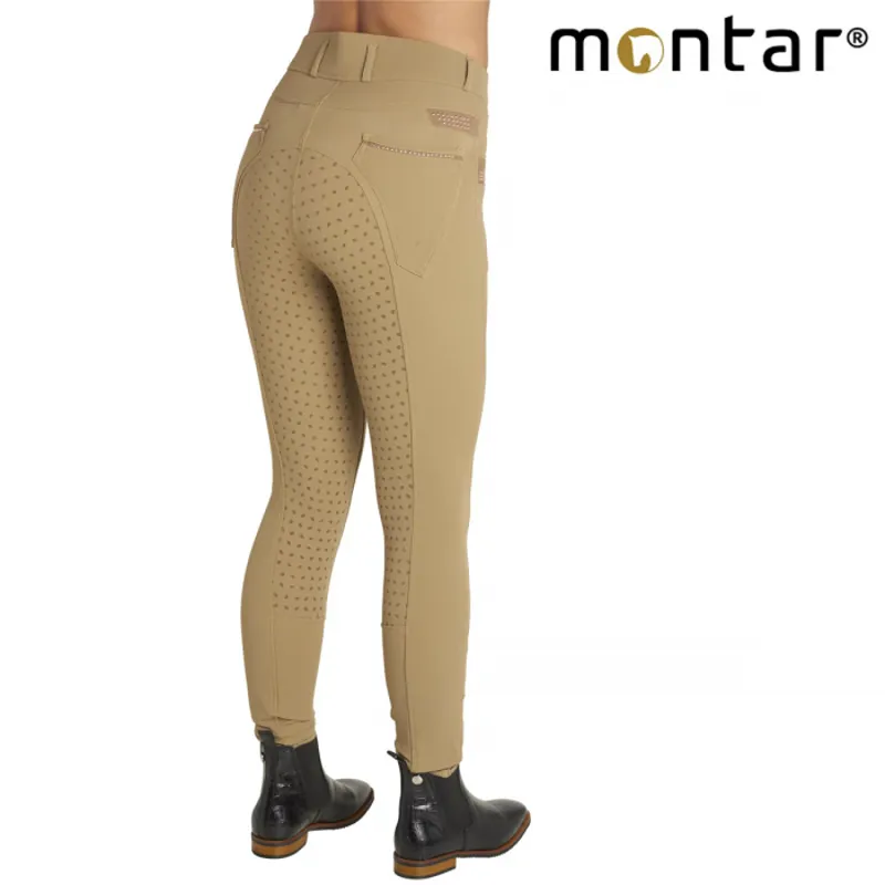 Montar Lena Yati Ladies Full Silicone Seat Breeches - Camel