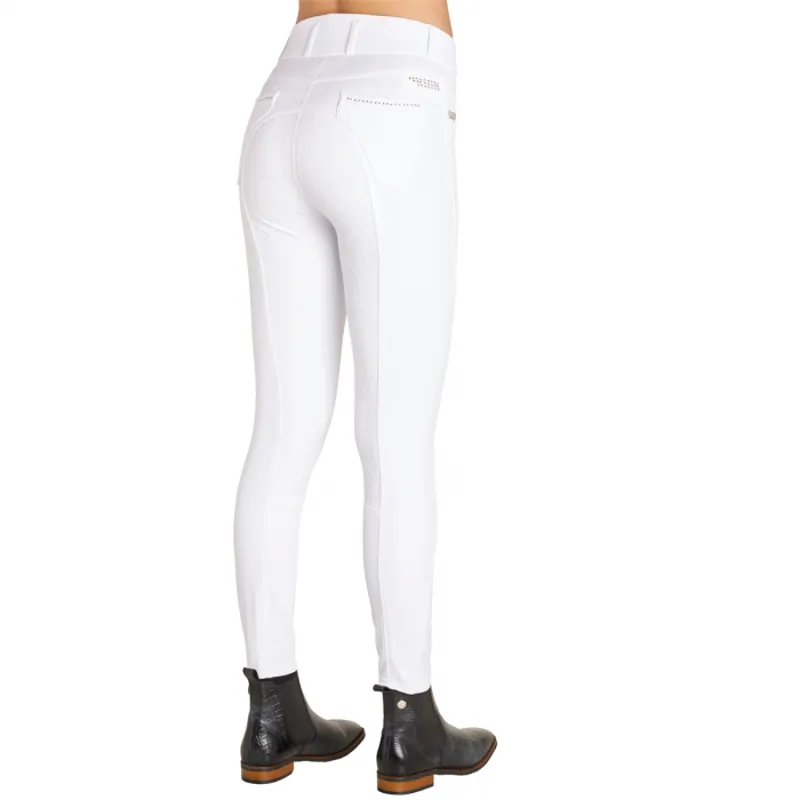 Montar Lena Ladies Full Silicone Seat Breeches - White