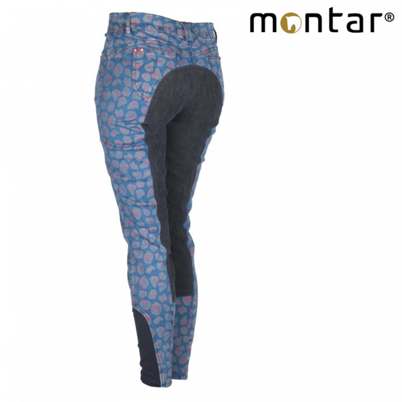 Montar Lis Denim Leopard Ladies Full Seat Breeches-1