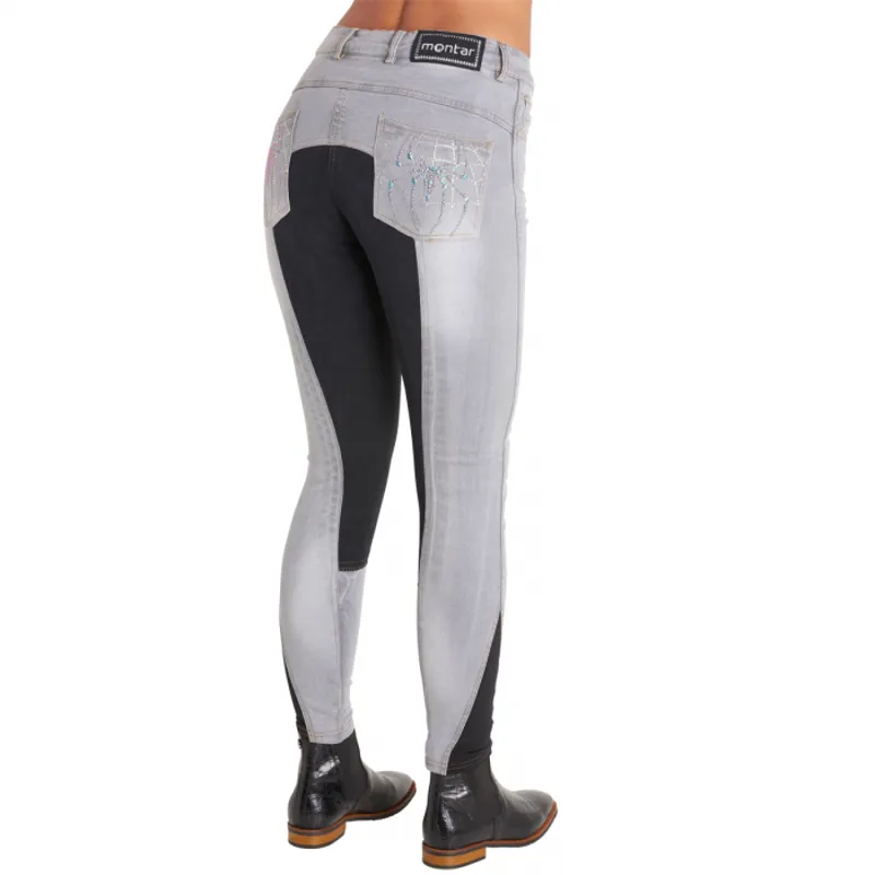 Montar Louise Spider Full Seat Ladies Breeches - Grey Denim