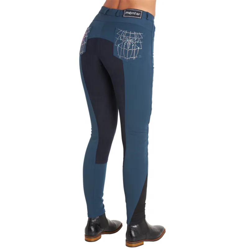 Montar Louise Spider Childrens Full Seat Breeches - Petrol