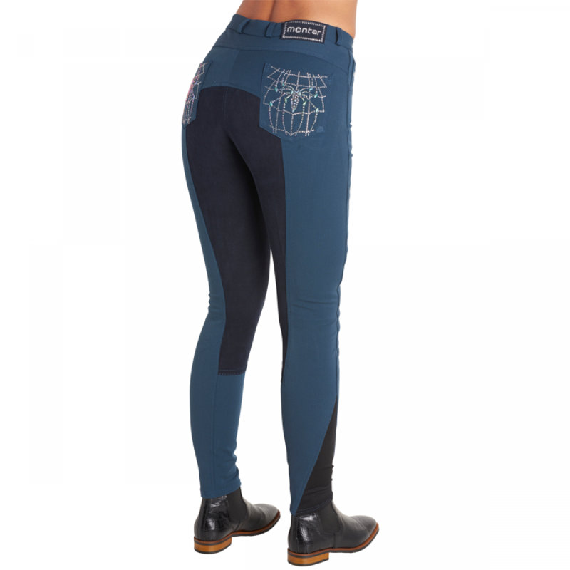 Montar Louise Spider Childrens Full Seat Breeches - Petrol-1