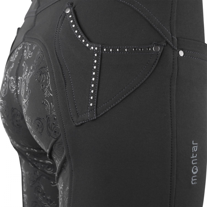 Montar Mila Ladies Full Silicone Seat Breeches - Black-1