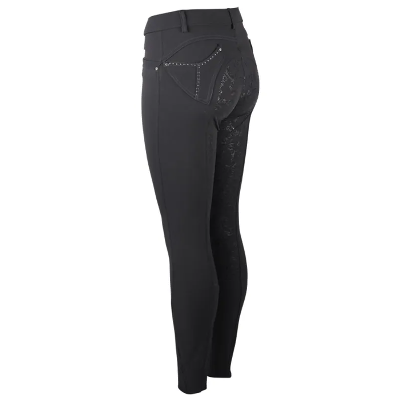 Montar Mila Ladies Full Silicone Seat Breeches - Black