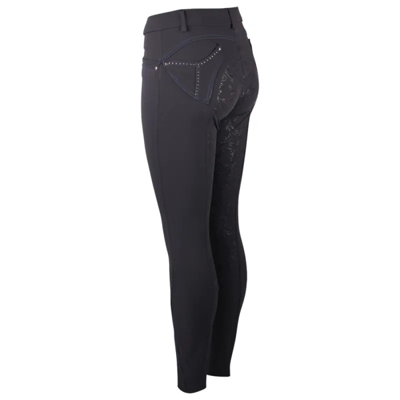 Montar Mila Ladies Full Silicone Seat Breeches - Navy