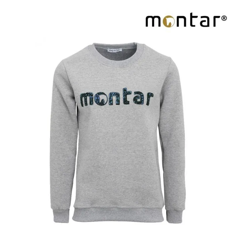 Montar Tania Sequin Logo Sweatshirt - Grey