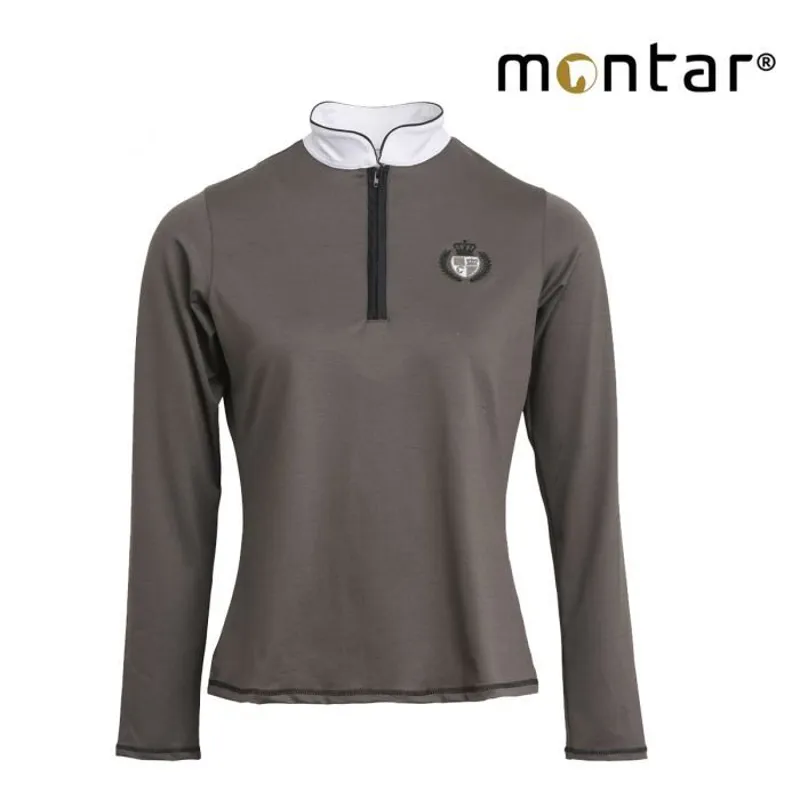 Montar Vivian Longsleeve Shirt With Pipe - Grey-1